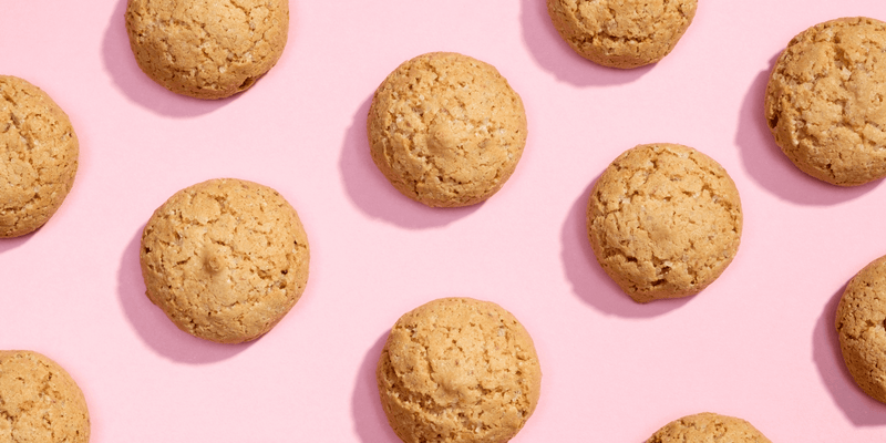 Cookies on pink background