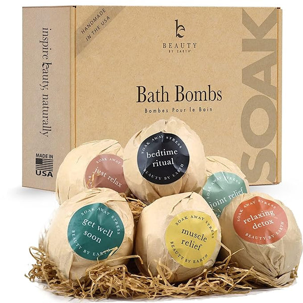 Bath Bombs Gift Set,6 Piece Bubble Bath Fizzies,Lavender,Vanilla and Rose  Handmade Bubble Bath Bomb,Gift for Christmas : : Beauty