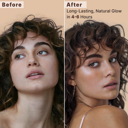 Before - After, long lasting natural glow in 4-6 hours