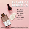 The ART of Bronzing - 3-5 drops sunkissed, 6-9 drops golden, 10-12 drops deep tan