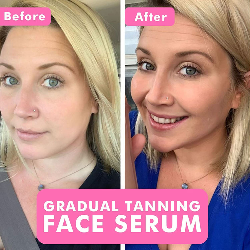 Self Tanner Face Serum (Medium to Dark) - Before and After