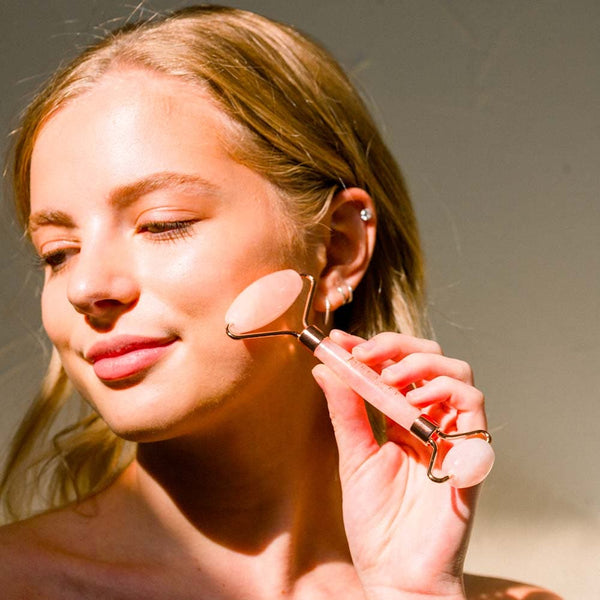 Rose Quartz Face Roller Skin Care Tools - Face Massager Roller, Facial