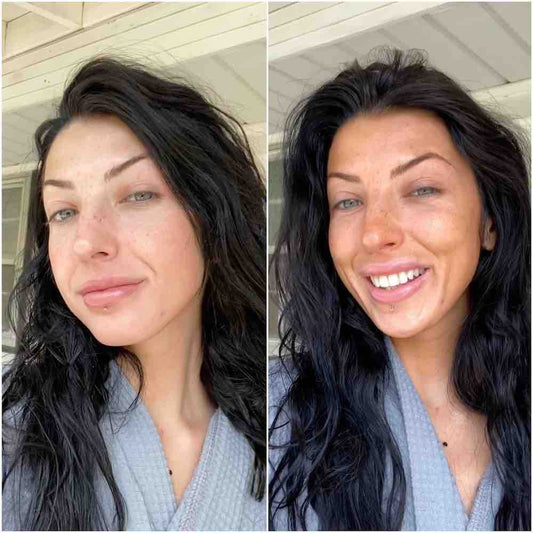 Self Tanner Face Serum (Medium to Dark) - Before and After