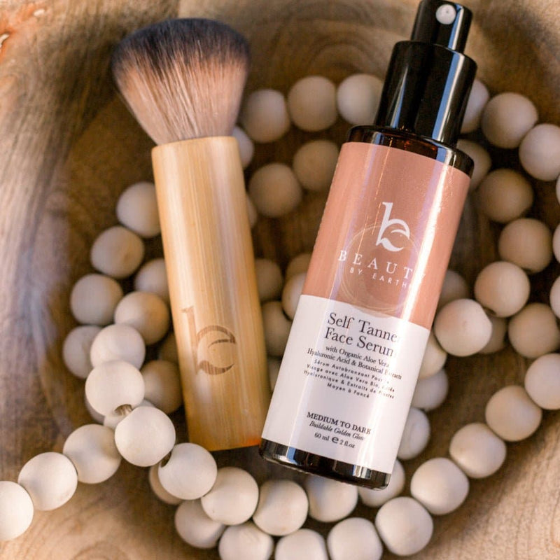 Self Tanner Facial Serum and Kabuki Facial Brush Bundle - {{variant_title}} - Beauty by Earth